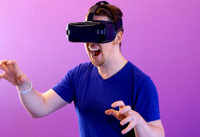 Virtual reality headset user